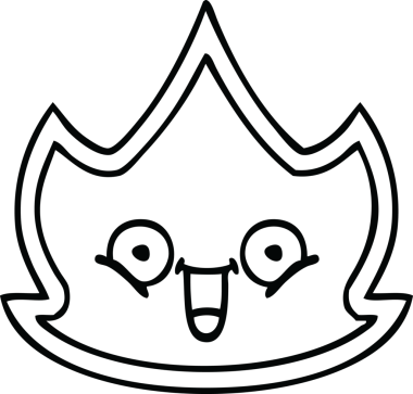 Bir insan tarafından çizilmiş bir ateşin çizgi çizimi