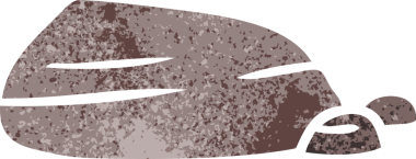 Bir insan tarafından çizilmiş taş ve çakıl taşlarından oluşan eski bir karikatür.