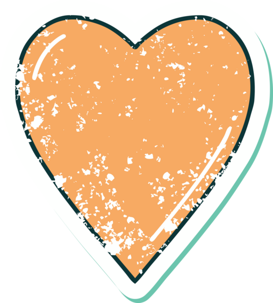 Bir insan tarafından çizilmiş bir kalbin sembolik dövmesi.