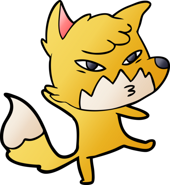 Bir insan tarafından çizilmiş akıllı çizgi film tilkisi.