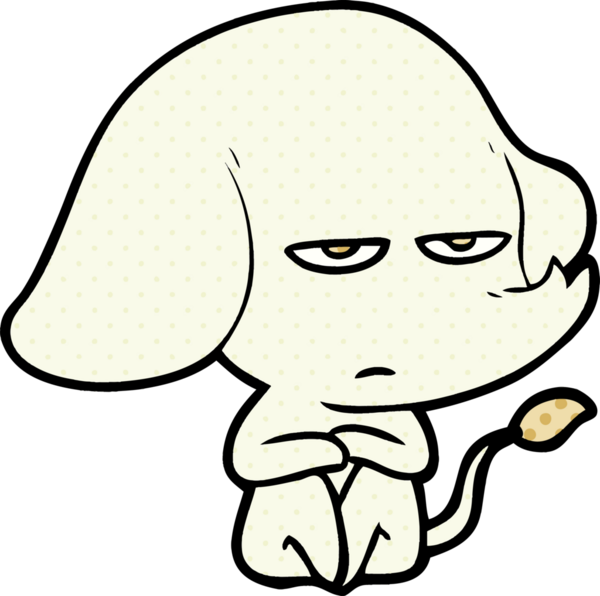 Bir insan tarafından çizilmiş kızgın bir fil.