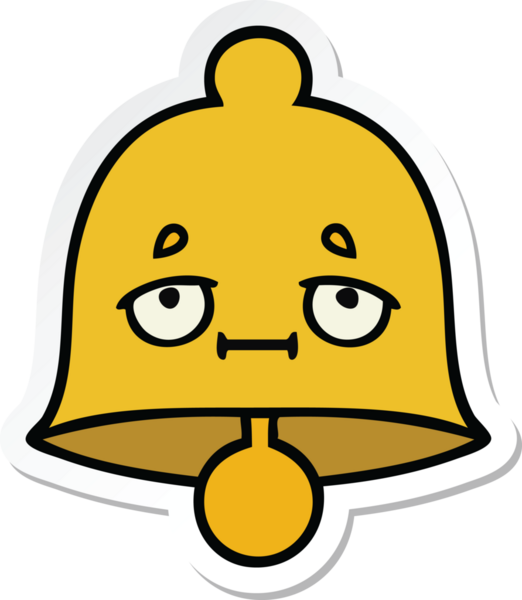 Bir insan tarafından çizilmiş sevimli bir çanın çıkartması.