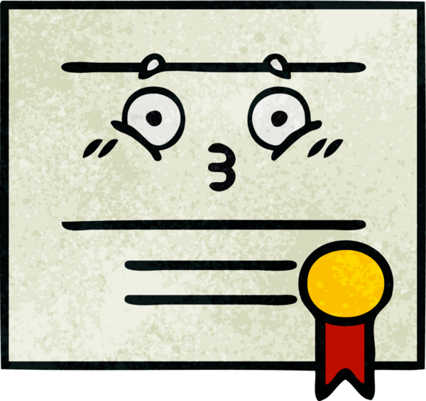 Bir insan tarafından çizilmiş mezuniyet diplomasının retro grunge dokusu.