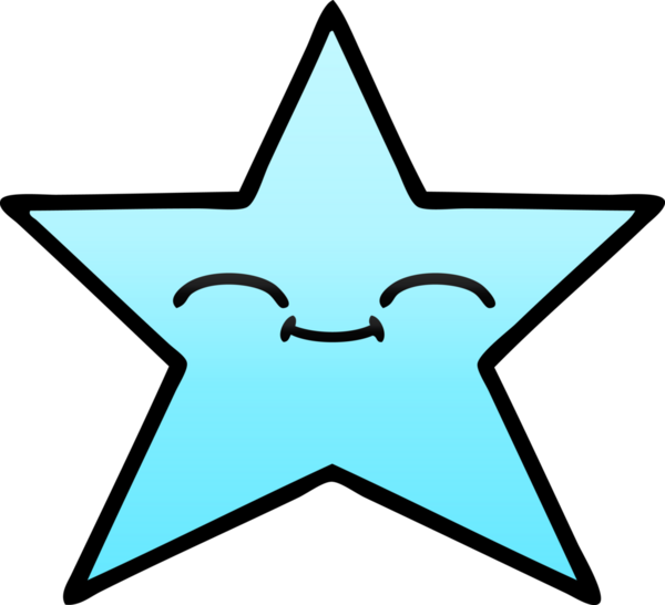 Bir insan tarafından çizilmiş yıldız balığının gölgeli karikatürü