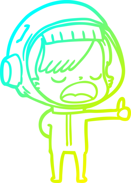 Bir insan tarafından çizilmiş bir karikatür astronot kadın çizimi.