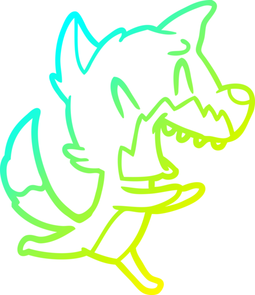 Bir insan tarafından çizilmiş gülen bir tilkinin soğuk çizgisi.