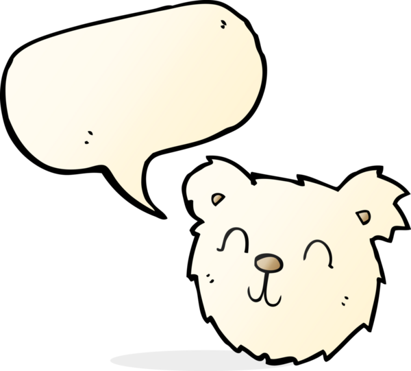 Bir insan tarafından çizilmiş, mutlu kutup ayısı suratı.