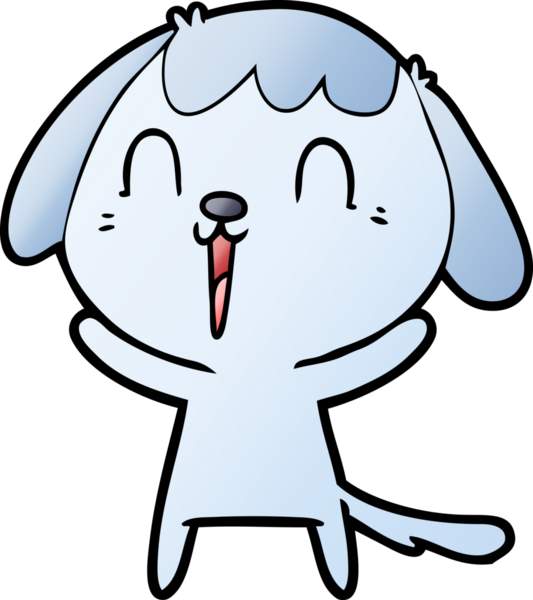 Bir insan tarafından çizilmiş şirin bir çizgi film köpeği.