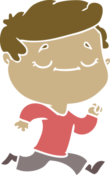 Düz renkli çizgi film. Bir insan tarafından çizilmiş barışçıl bir adam.