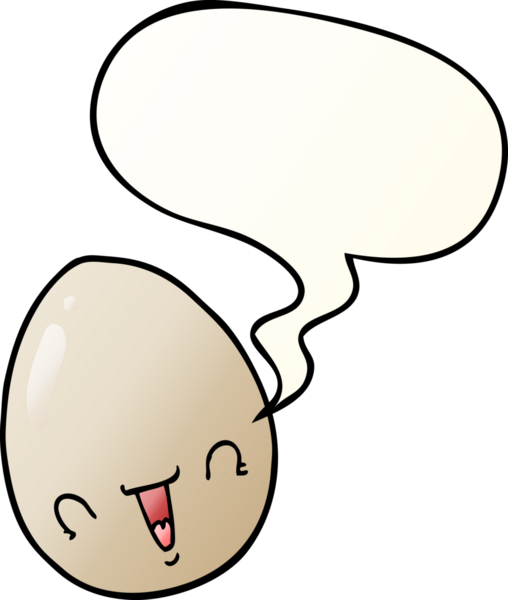 bir insan tarafından çizilmiş, konuşma baloncuklu karikatür yumurtası.