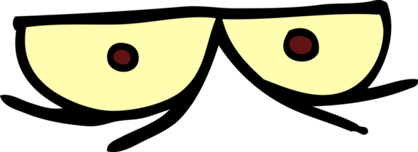 Bir insan tarafından çizilmiş ürkütücü karikatür gözleri.