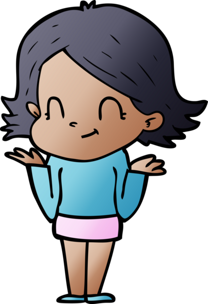 Bir insan tarafından çizilmiş karikatür dostu kız.