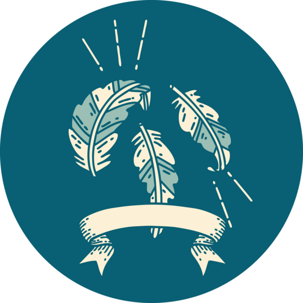 Bir insan tarafından çizilmiş dövme tarzı tüylerin simgesi