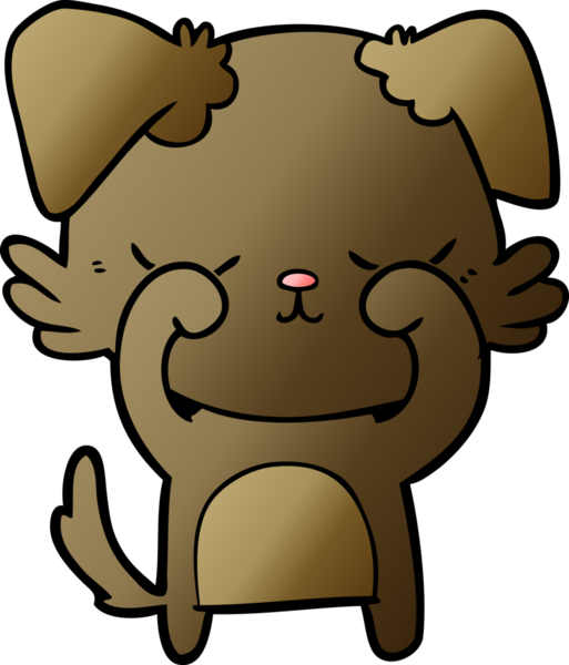 Bir insan tarafından çizilmiş şirin bir çizgi film köpeği.