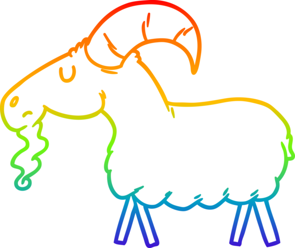 gökkuşağı gradyan çizgisi bir insan tarafından çizilmiş bir keçi çizgi