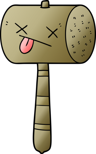 Bir insan tarafından çizilmiş bir çekiç.