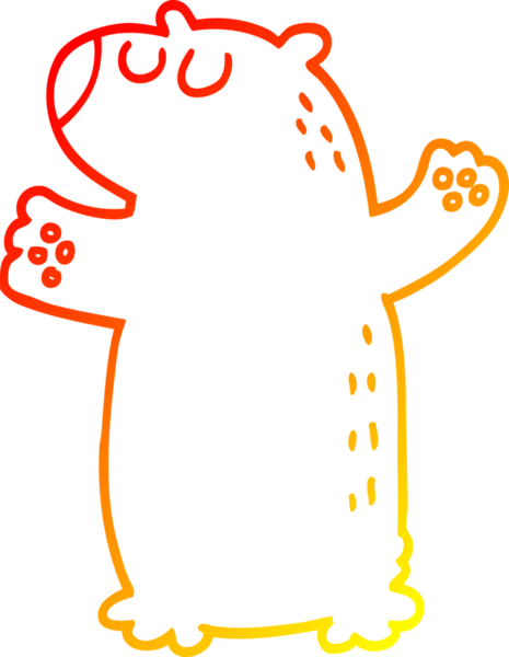 Bir insan tarafından çizilmiş çizgi film ayısının sıcak çizgi çizimi