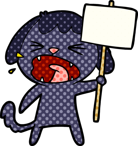 Bir insan tarafından çizilmiş şirin bir köpek havlaması.