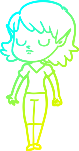 Bir insan tarafından çizilmiş soğuk gradyan çizgi çizimi.