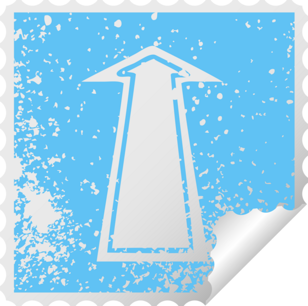 Bir insan tarafından çizilmiş sıkıntılı kare soyma etiketi ilginç sembol oku