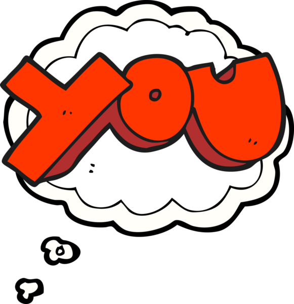 Bir insan tarafından çizilmiş serbest çizim düşünce balonu karikatürü.