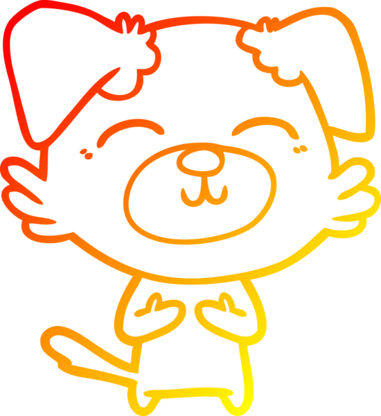 Bir insan tarafından çizilmiş çizgi film köpeğinin sıcak çizgi çizimi