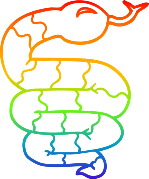 gökkuşağı gradyan çizgi çizimi bir insan tarafından çizilmiş bir çizgi yılan