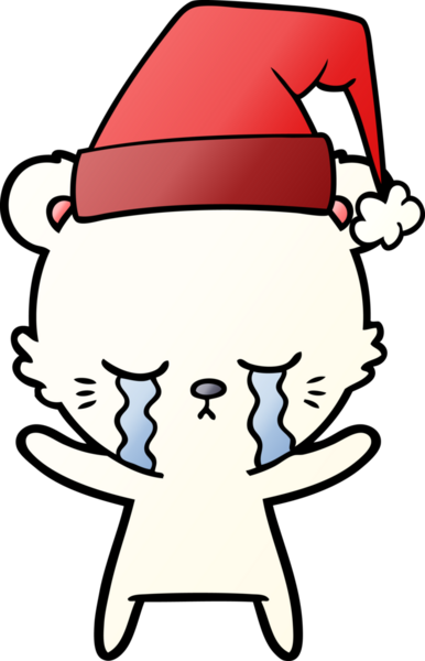 Ağlayan kutup ayısı bir insan tarafından çizilmiş.