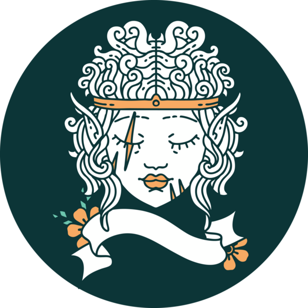 Bir insan tarafından çizilmiş barbar elf karakteri simgesi