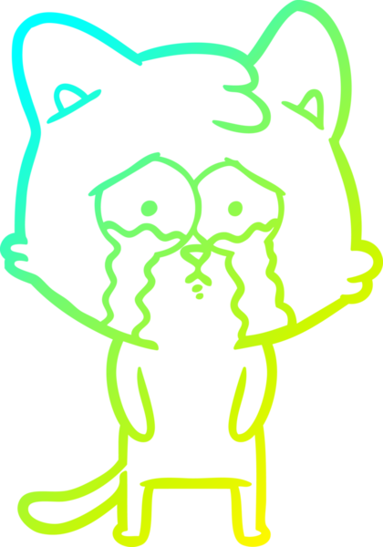 Bir insan tarafından çizilmiş ağlayan bir çizgi filmin soğuk gradyan çizimi