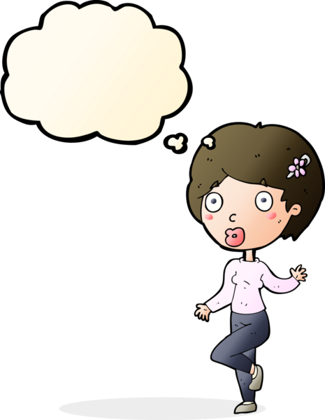 Bir insan tarafından çizilmiş düşünce balonlu bir karikatür.