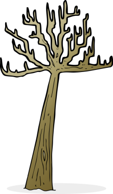 Bir insan tarafından çizilmiş bir kış ağacı.