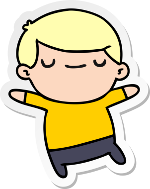 Bir kawaii 'nin insan tarafından çizilmiş şirin bir çocuğun karikatür çizimi.