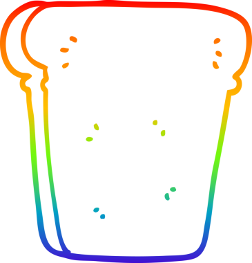 gökkuşağı gradyan çizgisi bir insan tarafından çizilmiş bir ekmek karikatürü