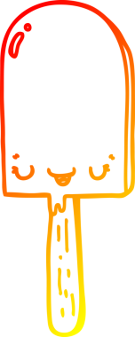 Bir insan tarafından çizilmiş bir buz lolipopunun sıcak çizgi çizimi