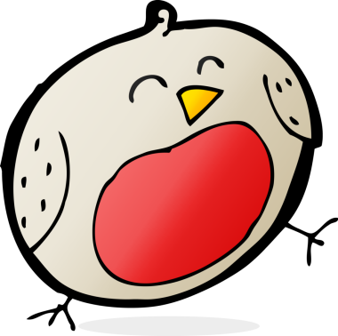 Bir insan tarafından çizilmiş robin çizgi filmi.