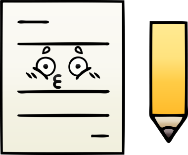 Bir insan tarafından çizilmiş bir test kağıdının gölgelenmiş karikatürü