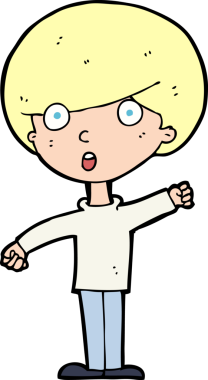 Bir insan tarafından çizilmiş, şok olmuş bir çocuk.