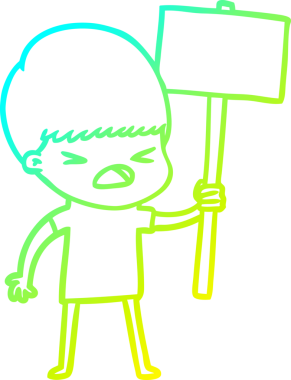 Bir insan tarafından çizilen bir çizgi filmin soğuk gradyan çizimi.