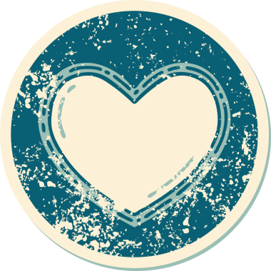 Bir insan tarafından çizilmiş bir kalbin sembolik dövmesi.