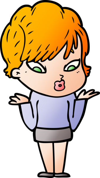 Bir insan tarafından çizilmiş karikatür kadın.