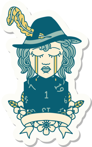 Bir insan tarafından çizilmiş insan ozan karakterinin çıkartması.