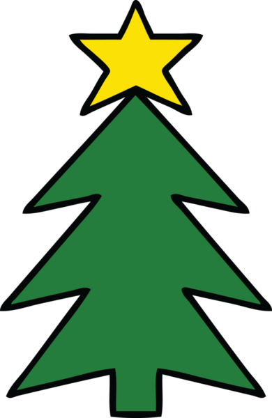 Bir insan tarafından çizilmiş güzel bir Noel ağacı karikatürü.