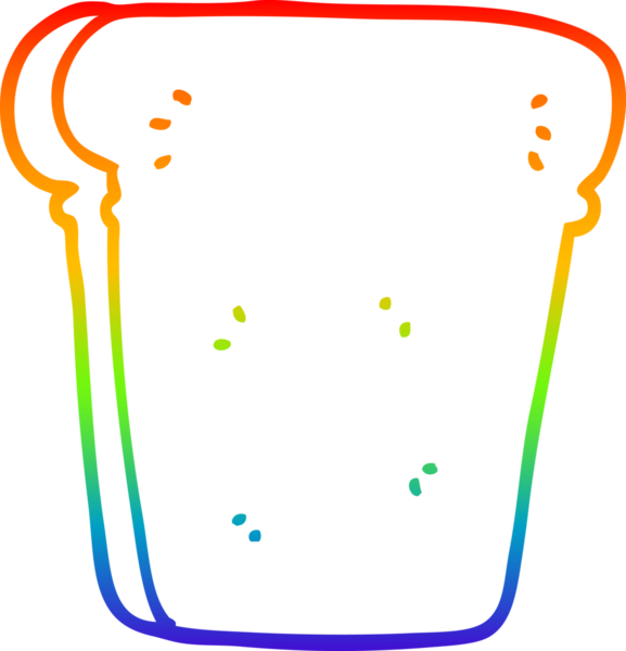 gökkuşağı gradyan çizgisi bir insan tarafından çizilmiş bir ekmek karikatürü