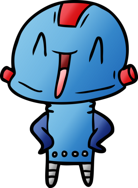 Bir insan tarafından çizilmiş çizgi film robotu