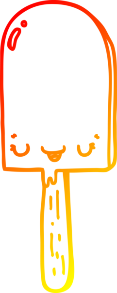 Bir insan tarafından çizilmiş bir buz lolipopunun sıcak çizgi çizimi