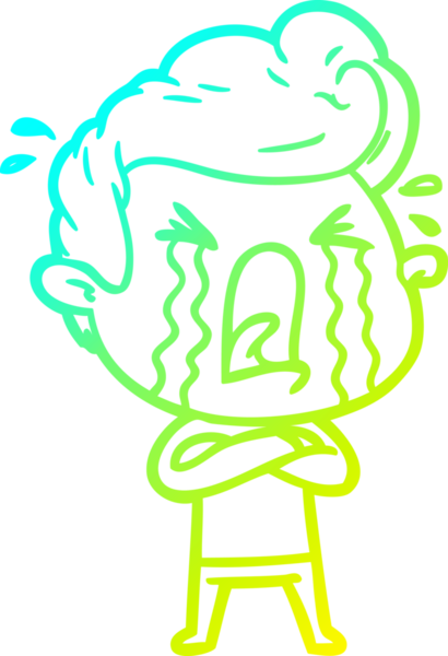 Bir insan tarafından çizilmiş ağlayan bir karikatür çizimi.