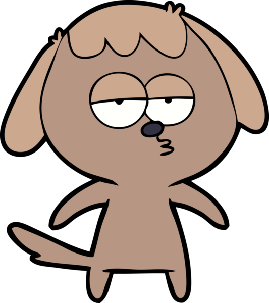 Bir insan tarafından çizilmiş, sıkılmış bir köpek.