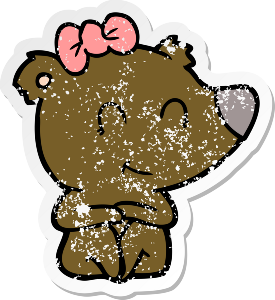 Bir insan tarafından çizilmiş dişi ayı karikatürü.