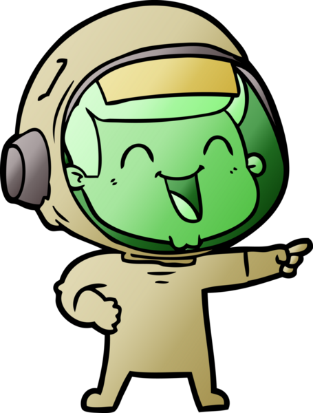 Bir insan tarafından çizilmiş mutlu astronot çizgi filmi.